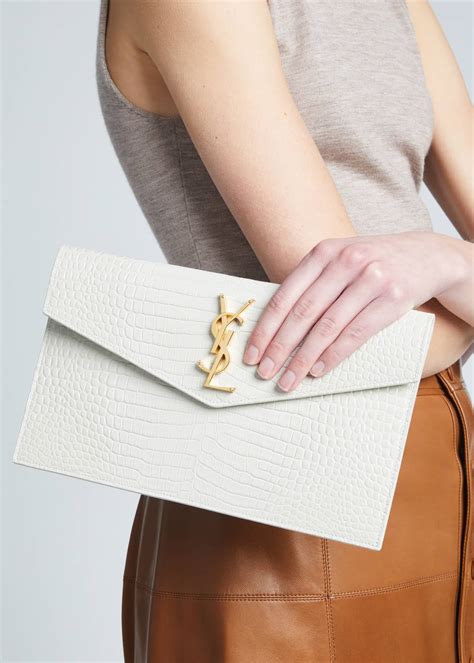 ysl uptown handbag|YSL crocodile clutch.